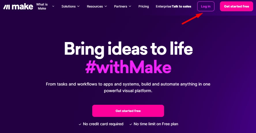 Make.com регистрация вход